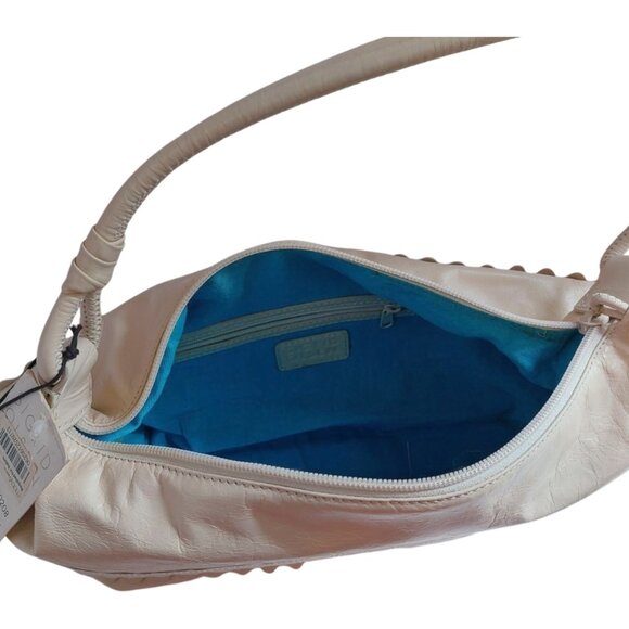 NWT Sigrid Olsen Shoulder Bag Wavy Leather Off White / Stone / Cream - Picture 7 of 9